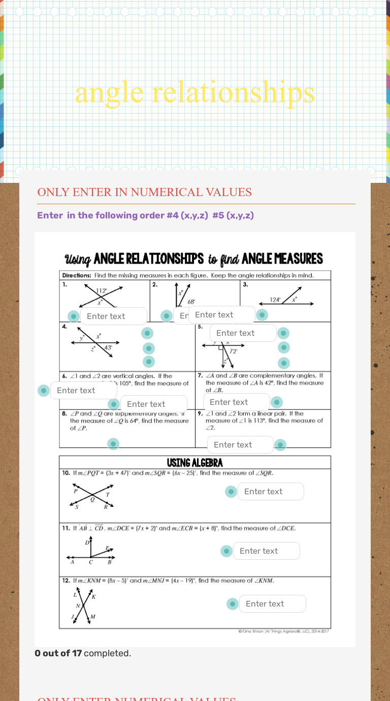 angle relationships Interactive Worksheet by Martha Rodriguez Wizer.me