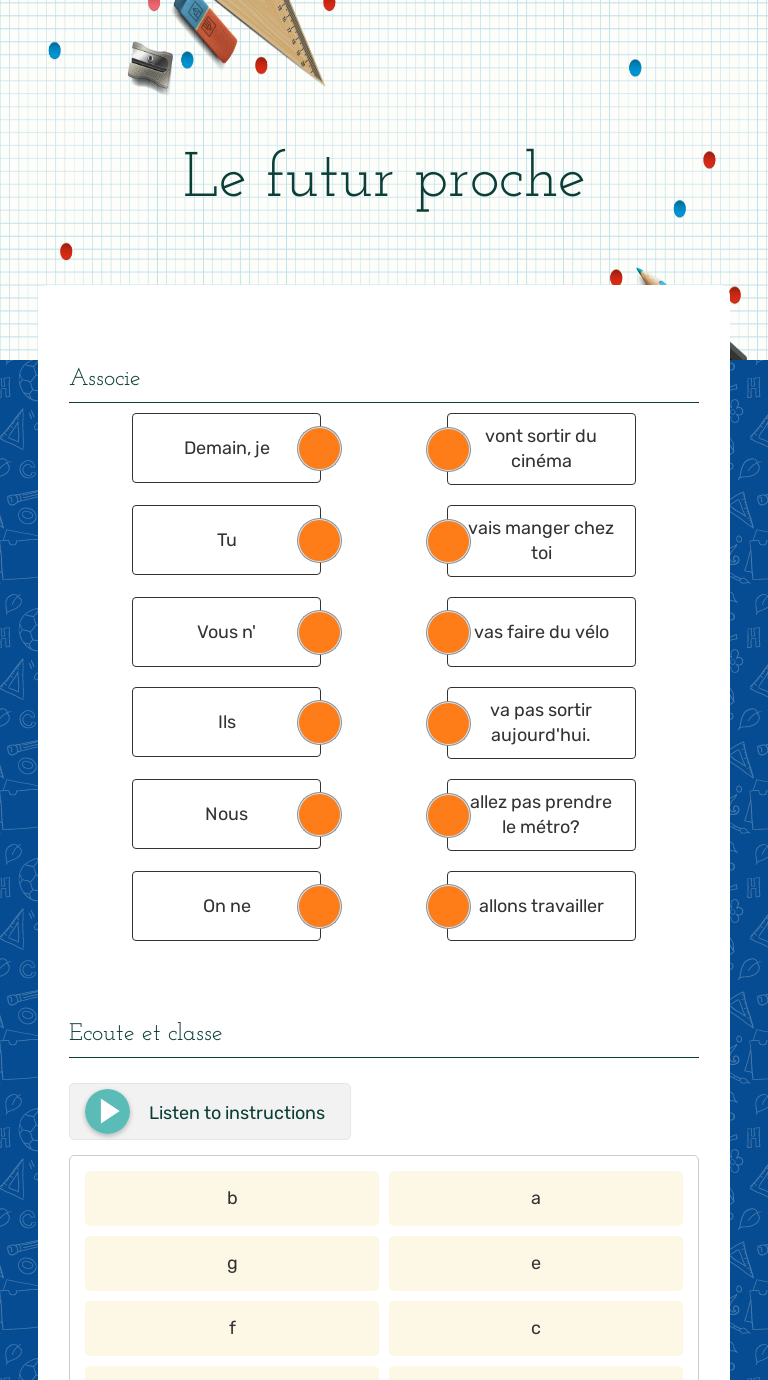 Le futur proche worksheet preview image