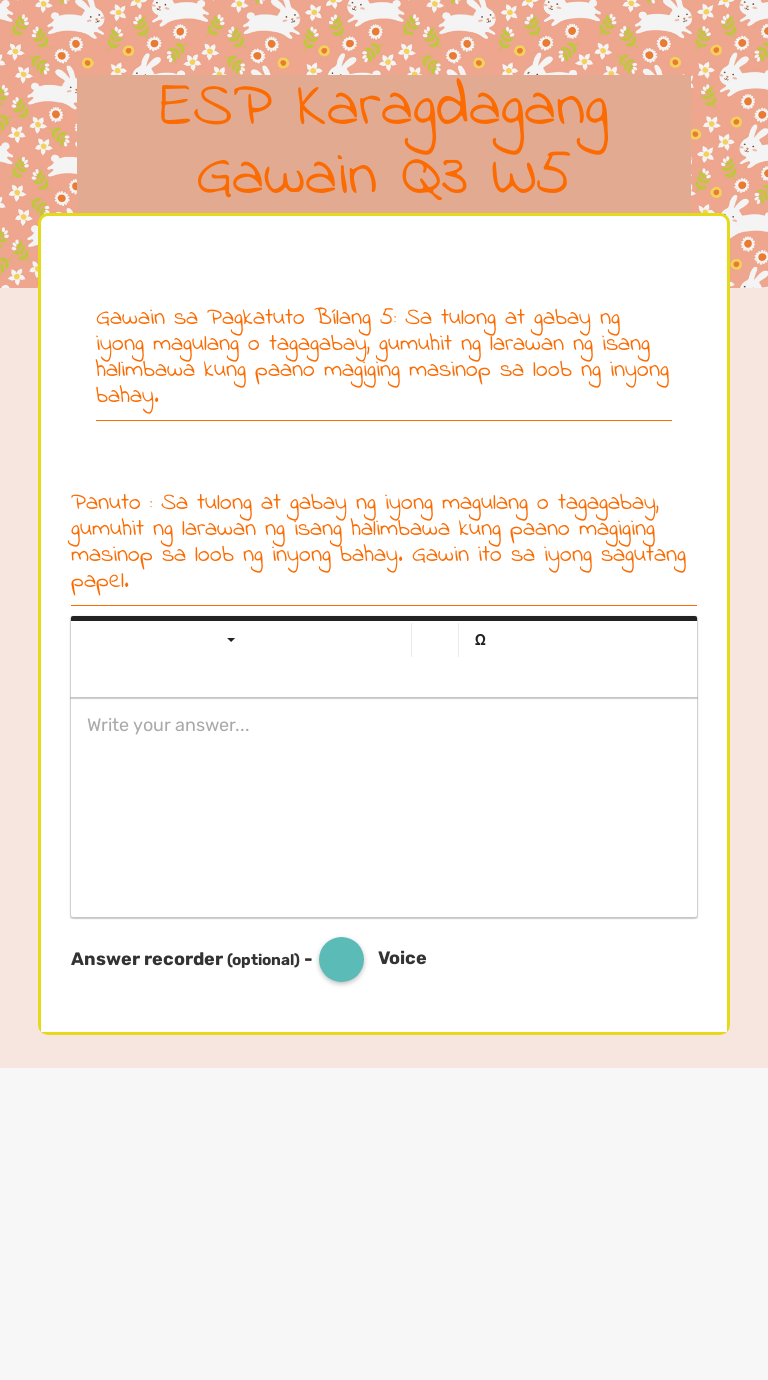 ESP Karagdagang Gawain Q3 W5 Grade 2 worksheet preview