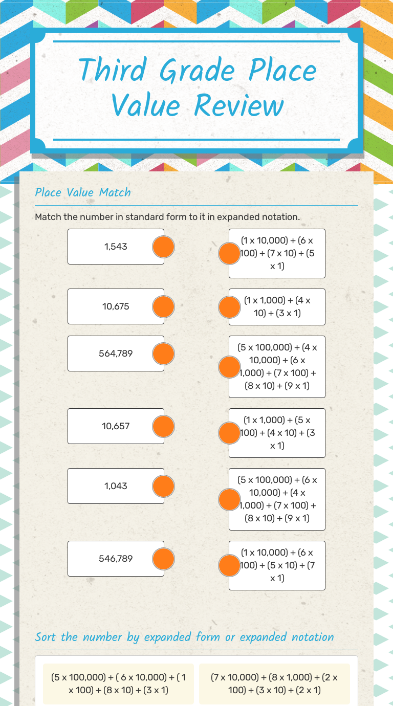 Decimal Place Value Review Worksheet