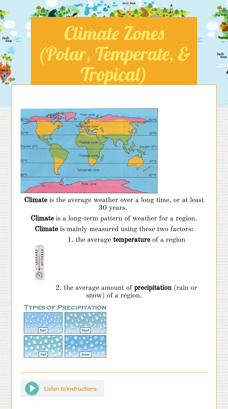 Climate Zones Polar Temperate Tropical Interactive Worksheet By Alison Whitehurst Wizer Me