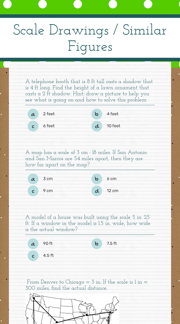 Scale Drawings / Similar Figures Interactive Worksheet by Alison