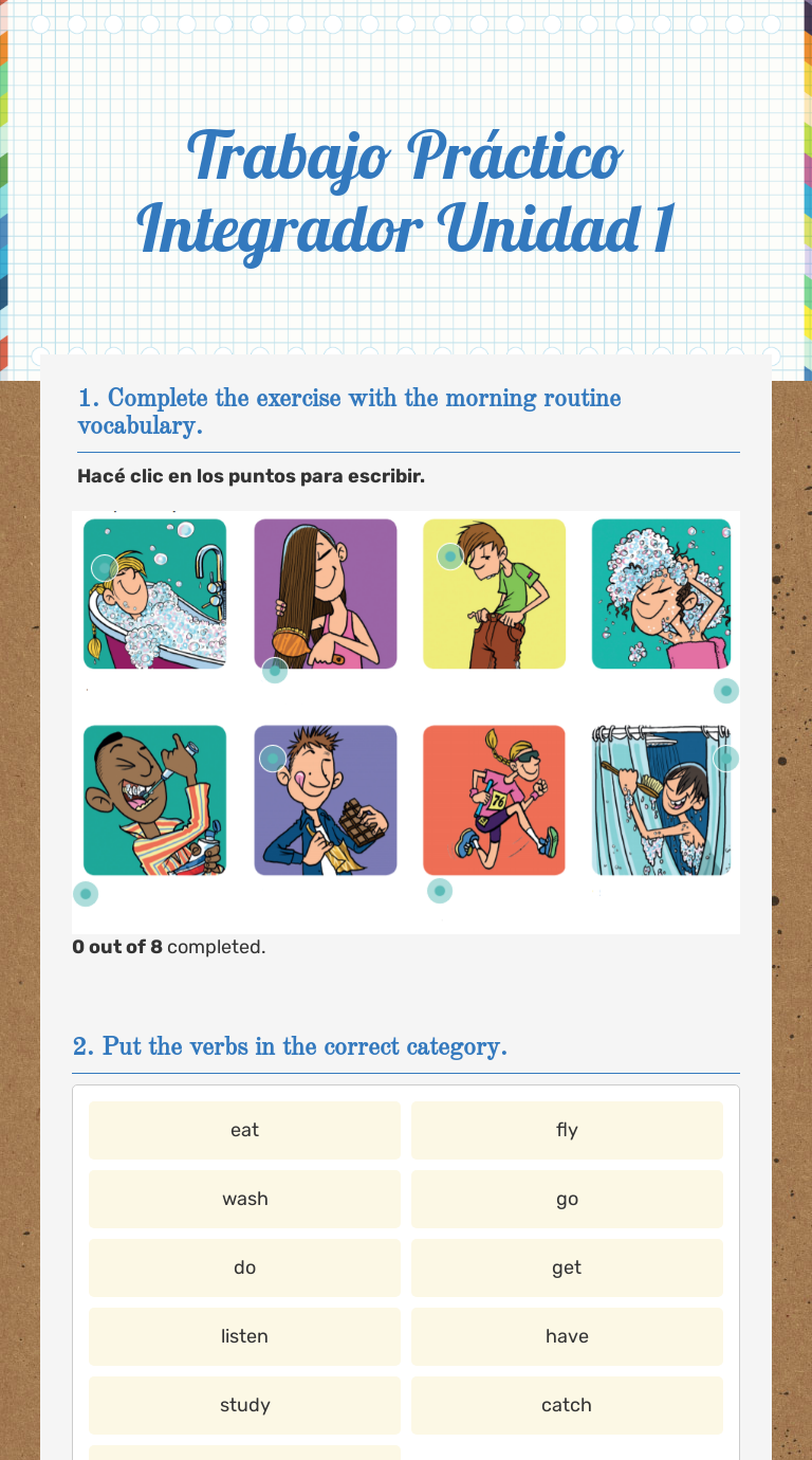 Trabajo Práctico Integrador Unidad 1 worksheet preview image