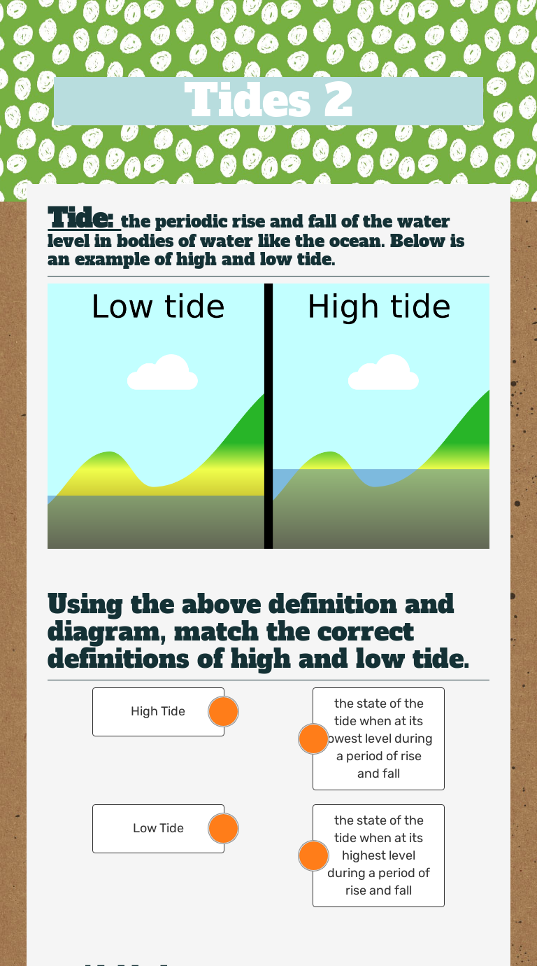 Tides Interactive Worksheet By Christin Flournoy Wizer Me