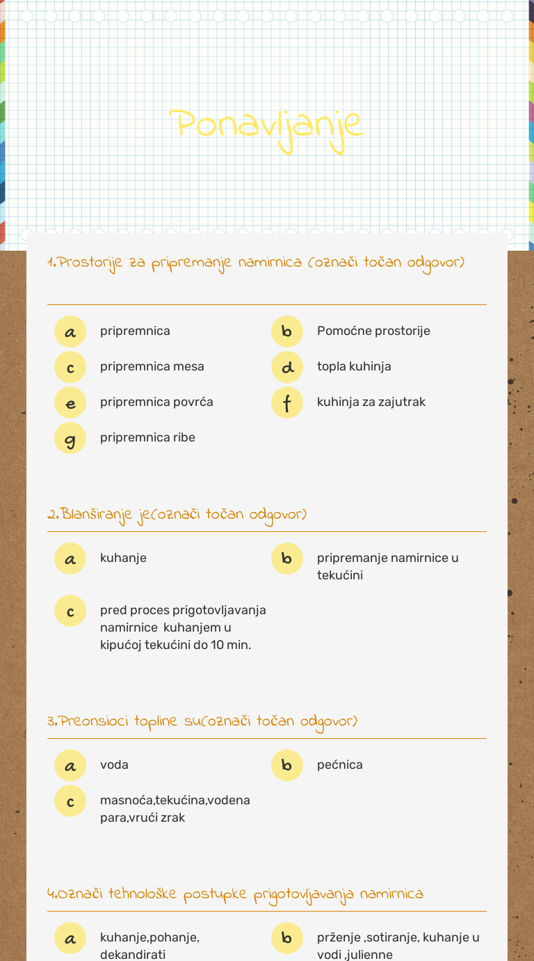 Ponavljanje worksheet preview image