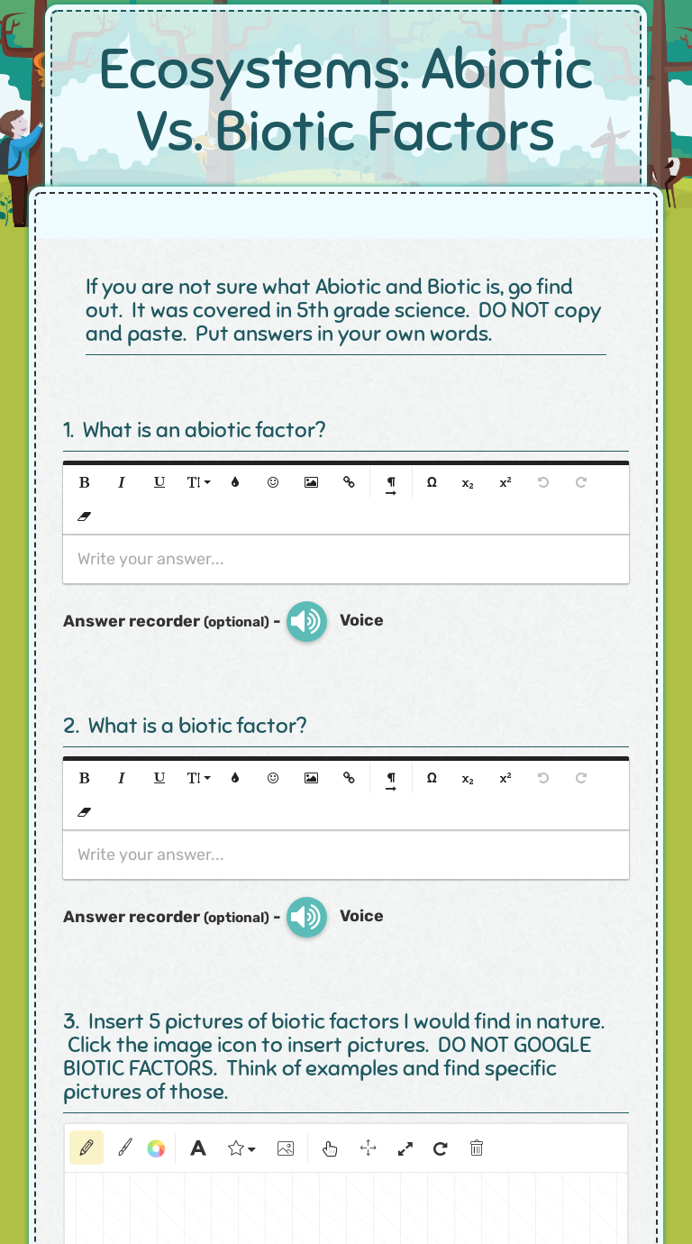 Ecosystems:  Abiotic Vs. Biotic Factors  Interactive Worksheet by Intended For  Abiotic And Biotic Factors Worksheet