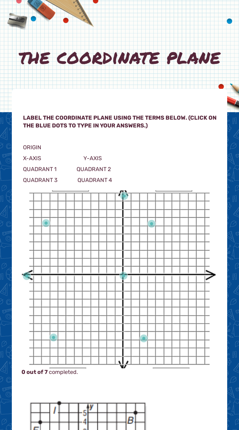 The coordinate plane interactive worksheet by blake merck wizer me