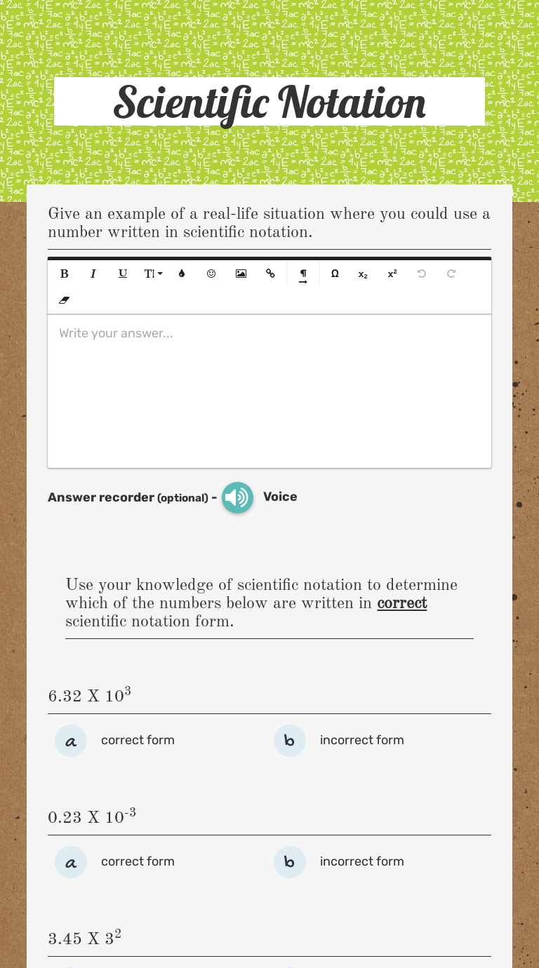 Scientific Notation Interactive Worksheet By Jocelyn Shapiro Wizer me