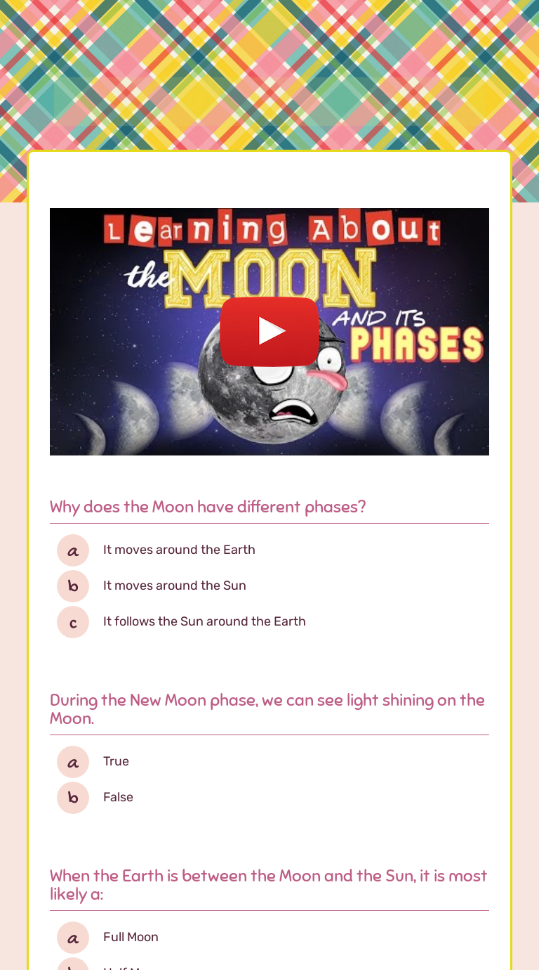 Moon Phases Interactive Games For Students