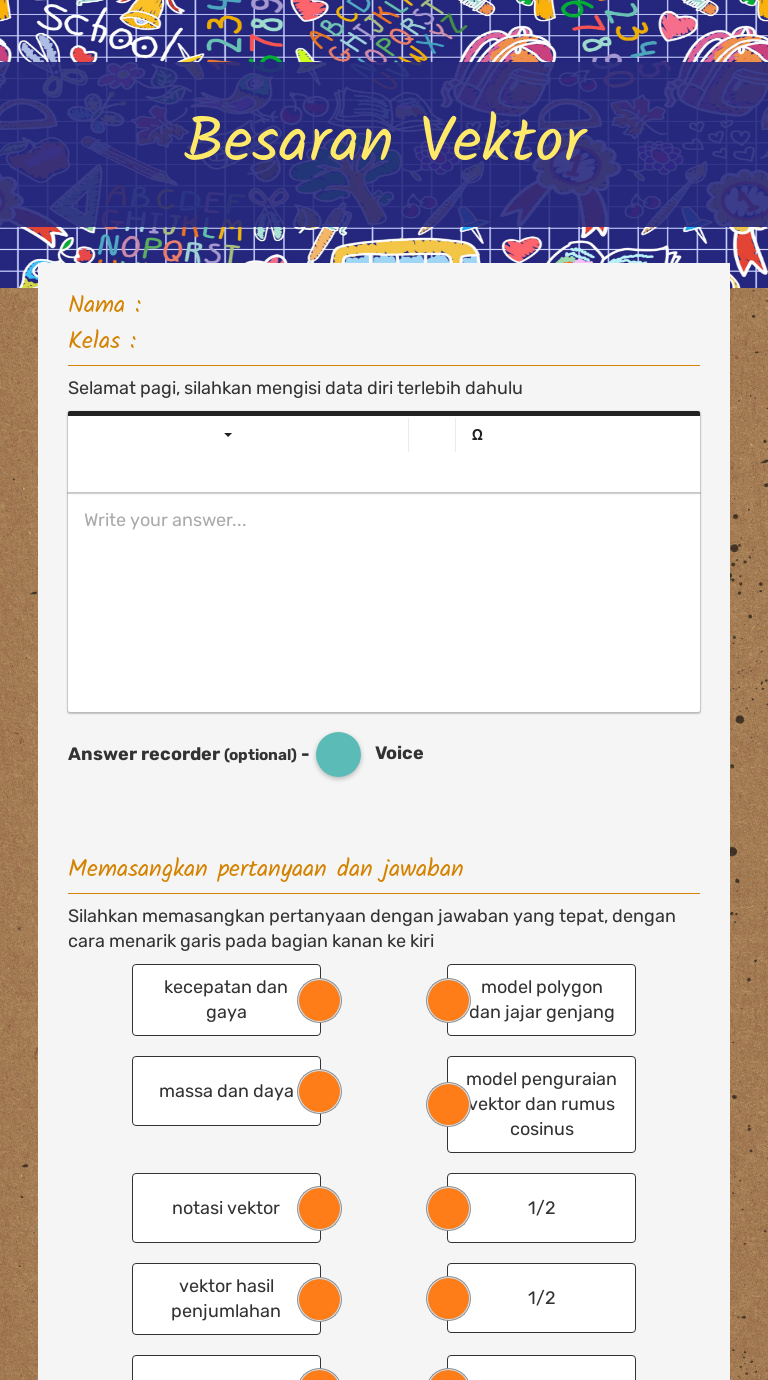 Besaran Vektor worksheet preview image
