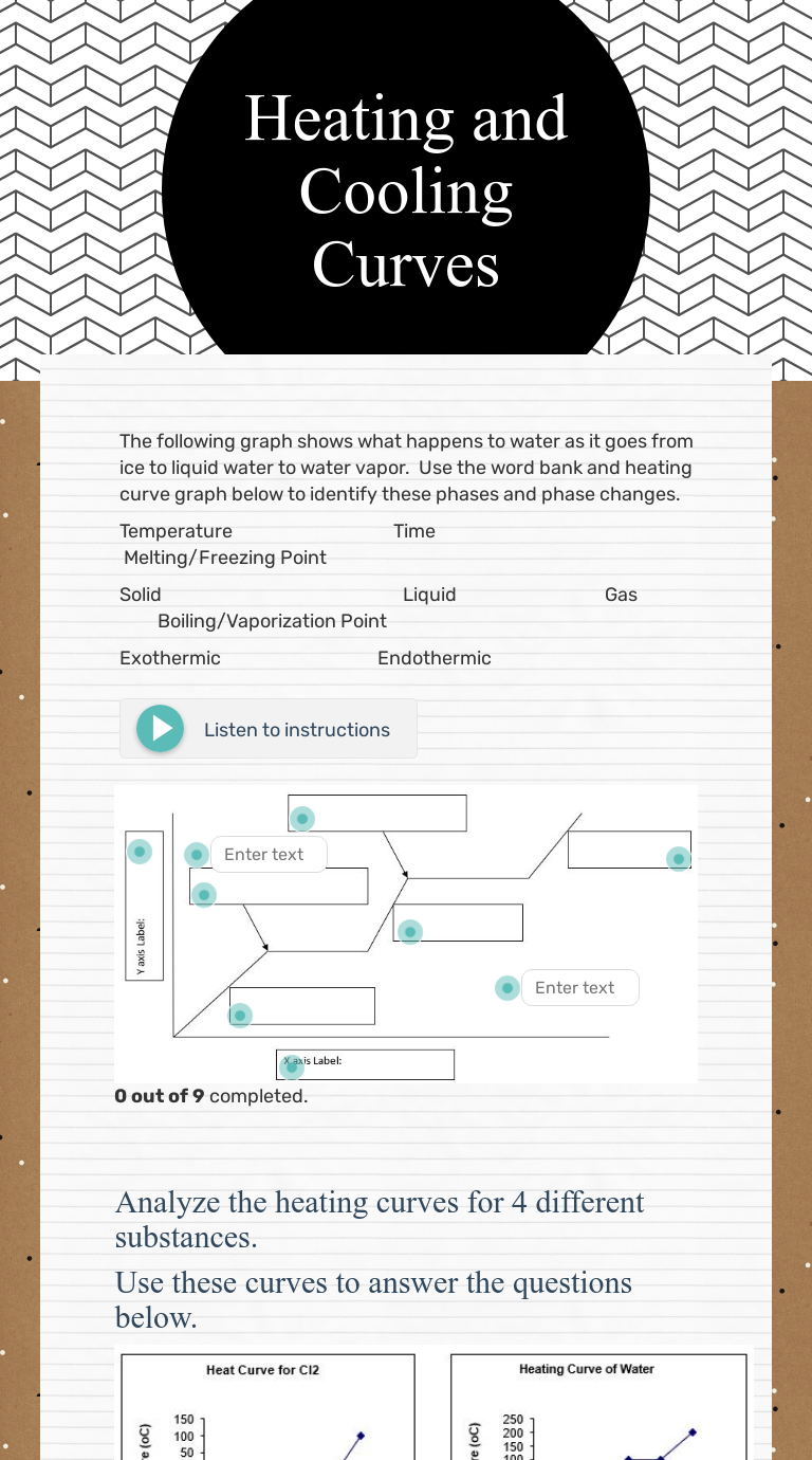 Heating and Cooling Curves  Interactive Worksheet by Tia Neal Within Heating And Cooling Curves Worksheet