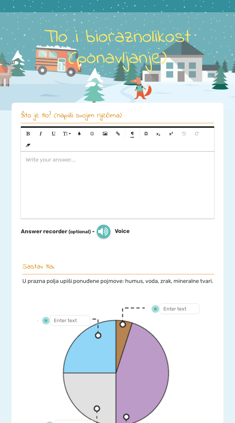 Tlo i bioraznolikost
- tematsko ponavljanje Grade 6 worksheet preview