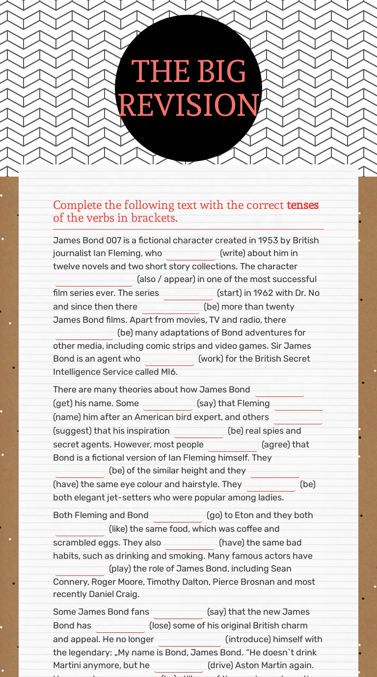 THE BIG REVISION worksheet preview image