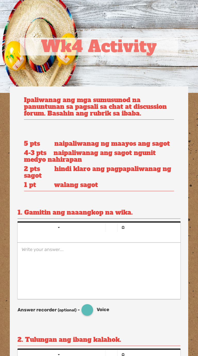 Wk4 Activity worksheet preview image