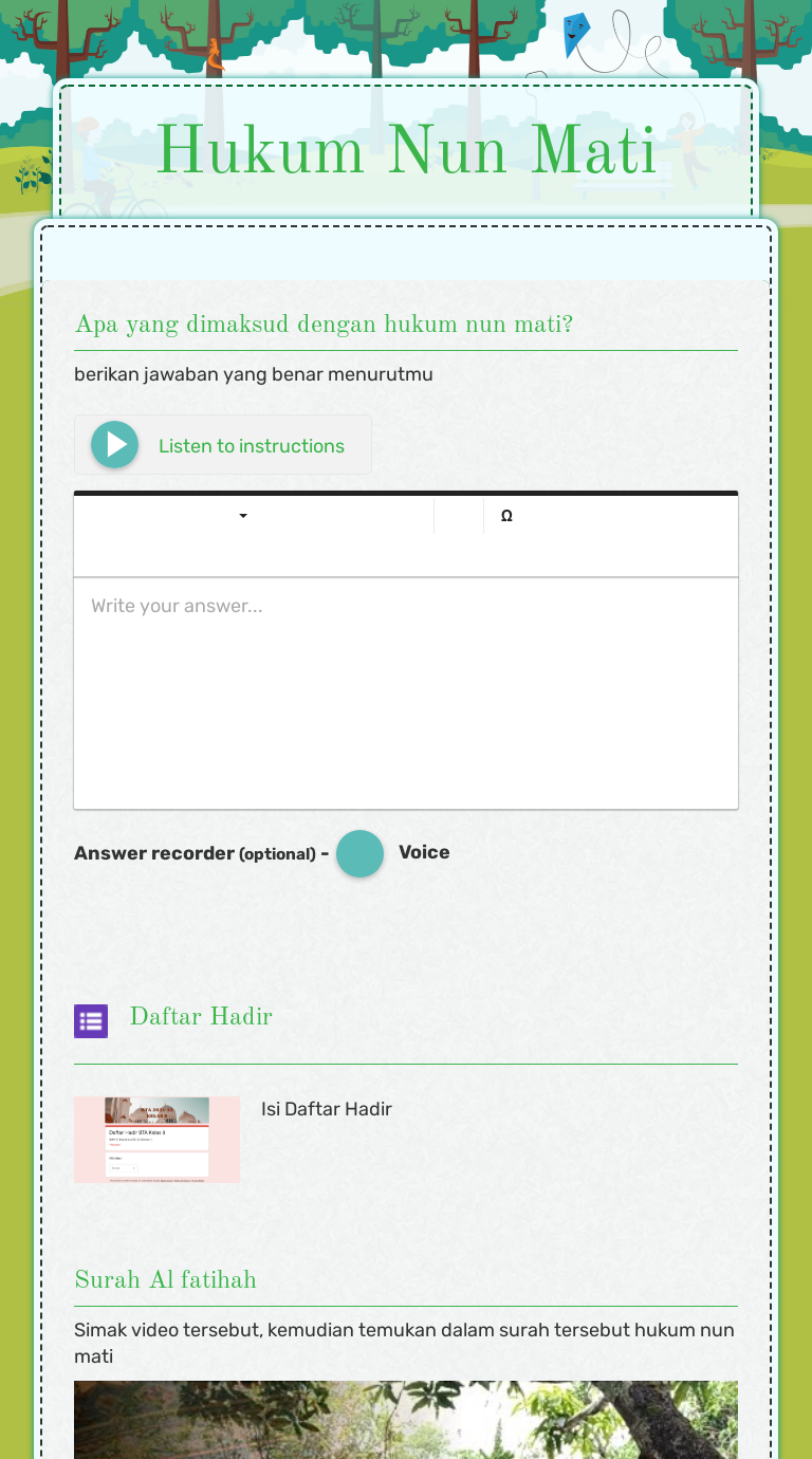 Hukum Nun Mati worksheet preview image