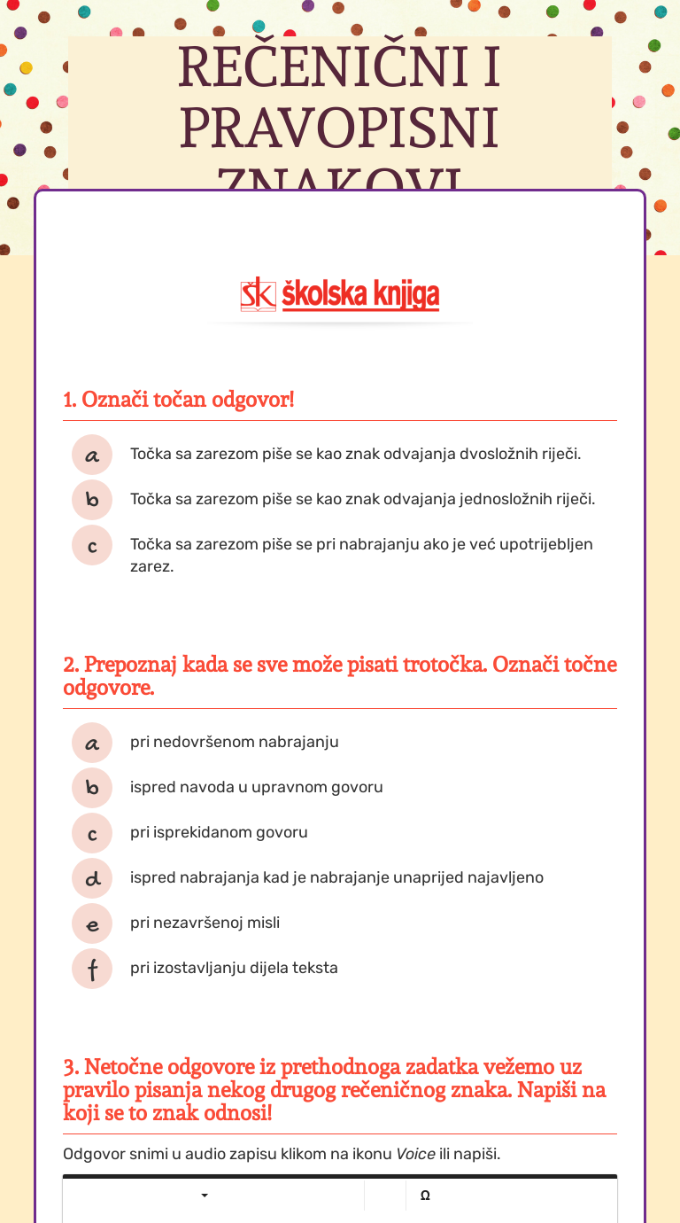 REČENIČNI I PRAVOPISNI ZNAKOVI | Interactive Worksheet By Andrijana ...