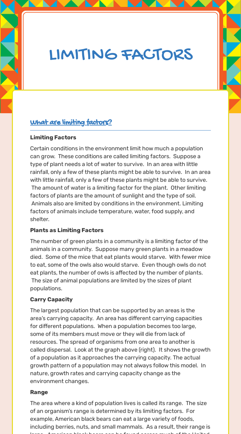 Limiting Factors Worksheet Answers Yellow Perch