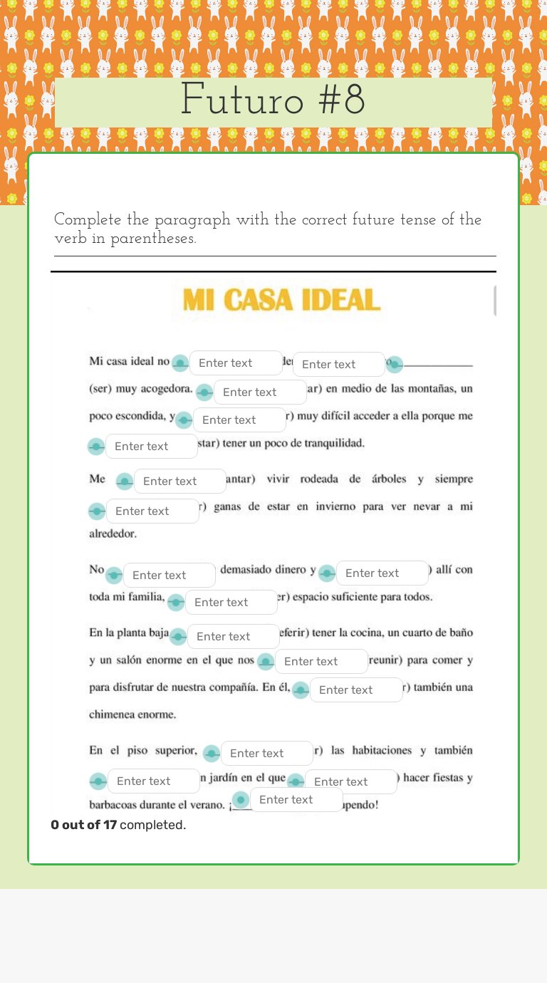Futuro #8 worksheet preview image