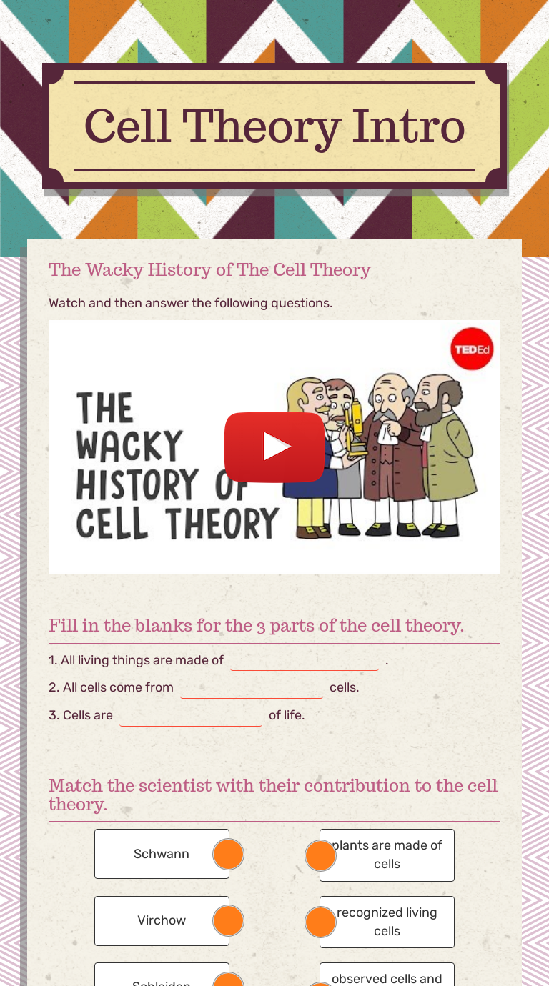 cell theory homework