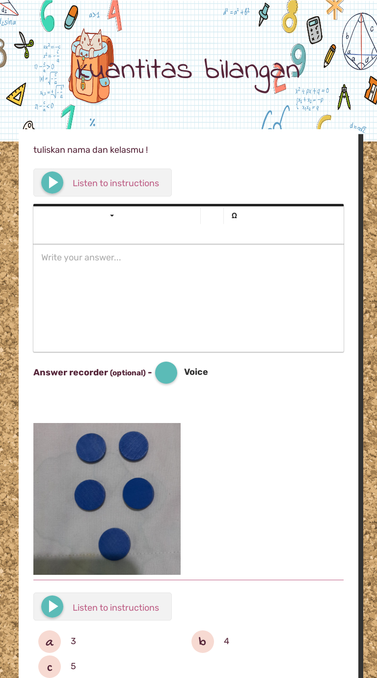 kuantitas bilangan worksheet preview image