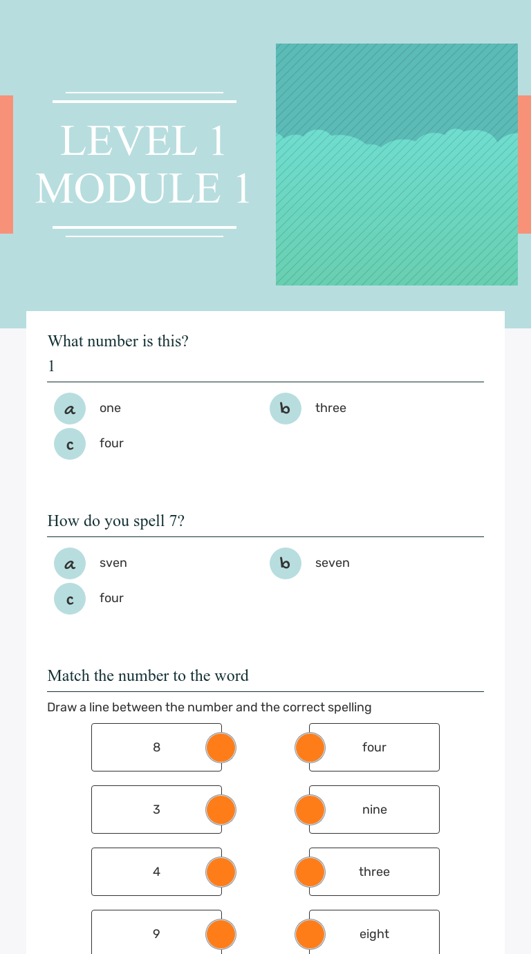 LEVEL 1
MODULE 1 worksheet preview image