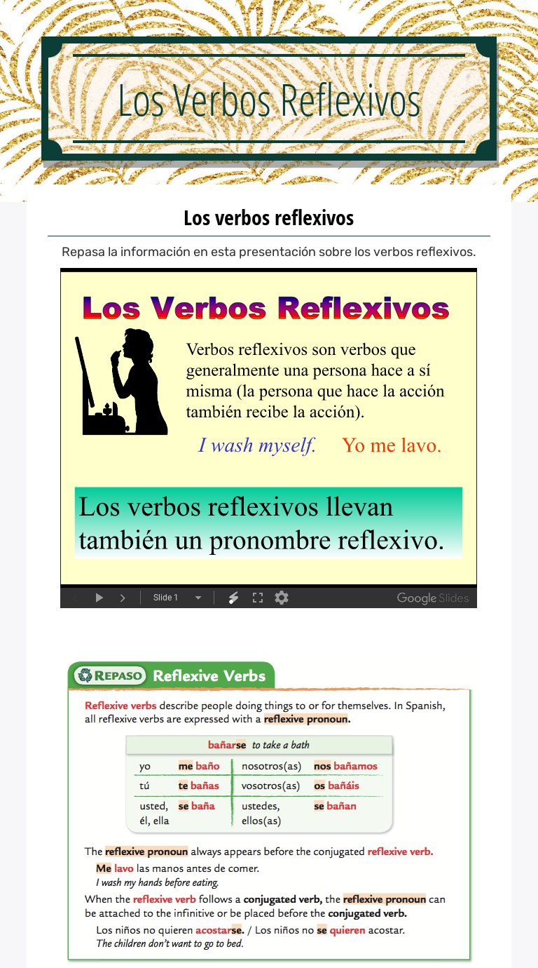 Los Verbos Reflexivos Interactive Worksheet By Lucía Treviño Wizer Me