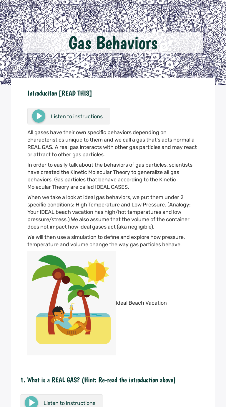 Gas Behaviors  Interactive Worksheet by Traci Kraeger  Wizer.me Within Behavior Of Gases Worksheet