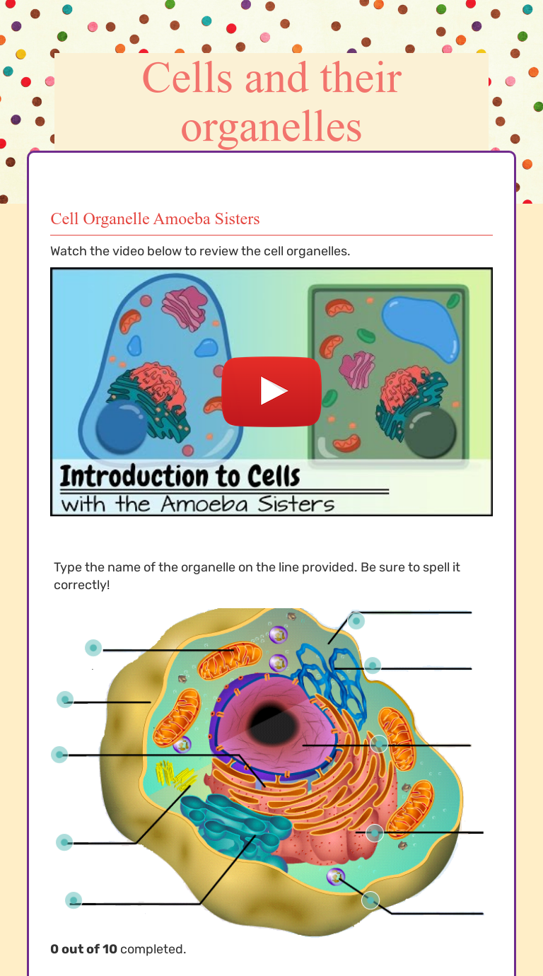 Cells and their organelles  Interactive Worksheet by Jaime Within Cells And Their Organelles Worksheet