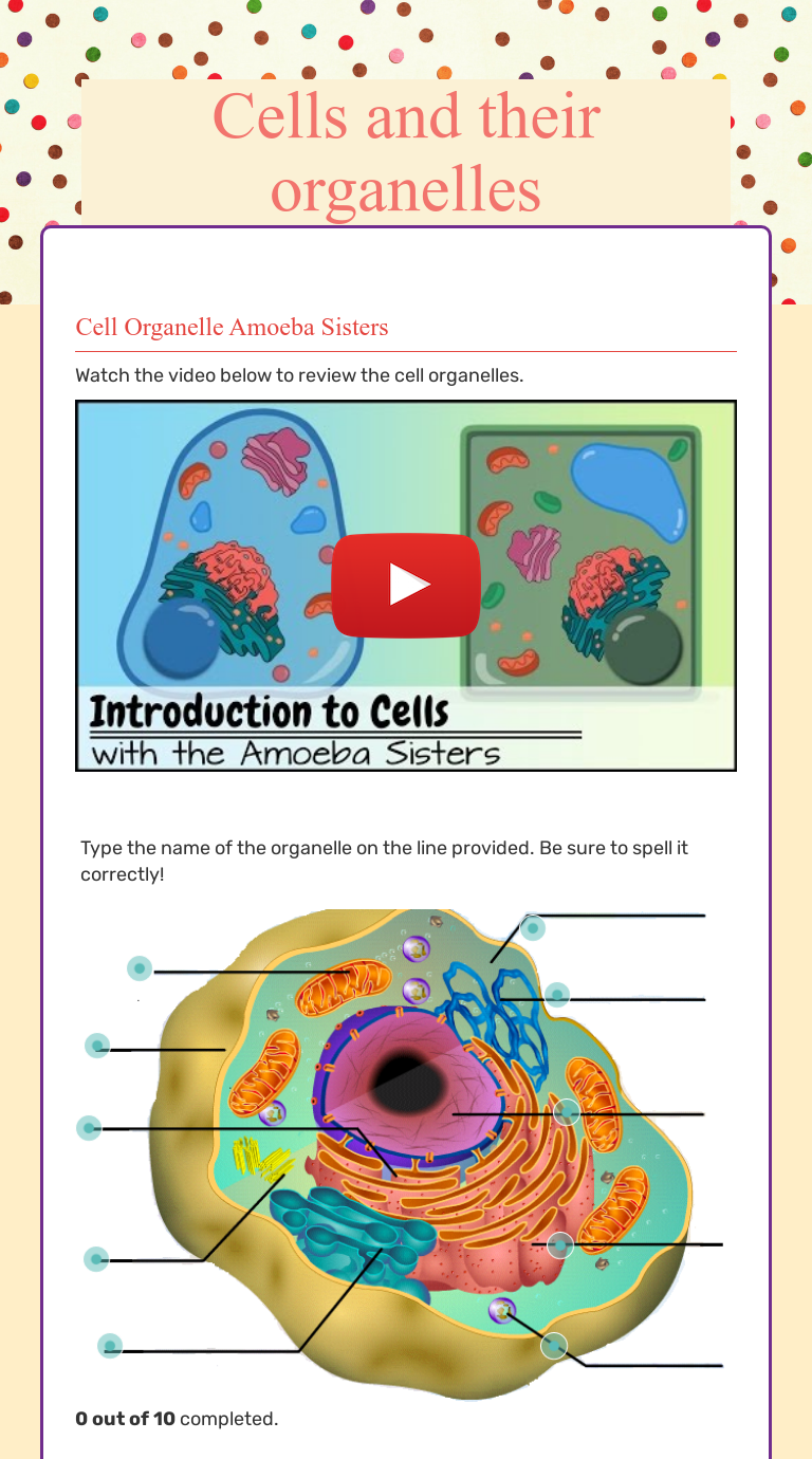 Cells and their organelles  Interactive Worksheet by Jaime Inside Cells And Organelles Worksheet