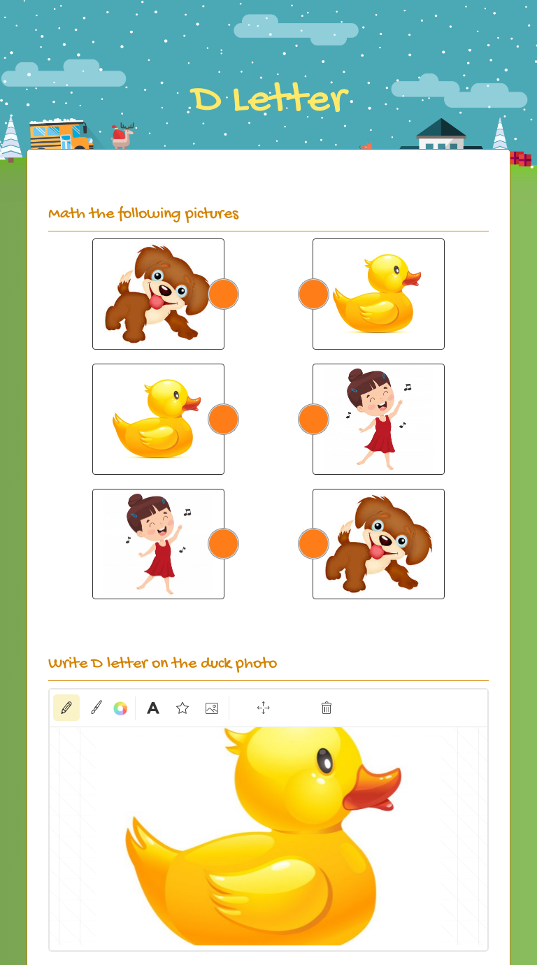 D Letter worksheet preview image