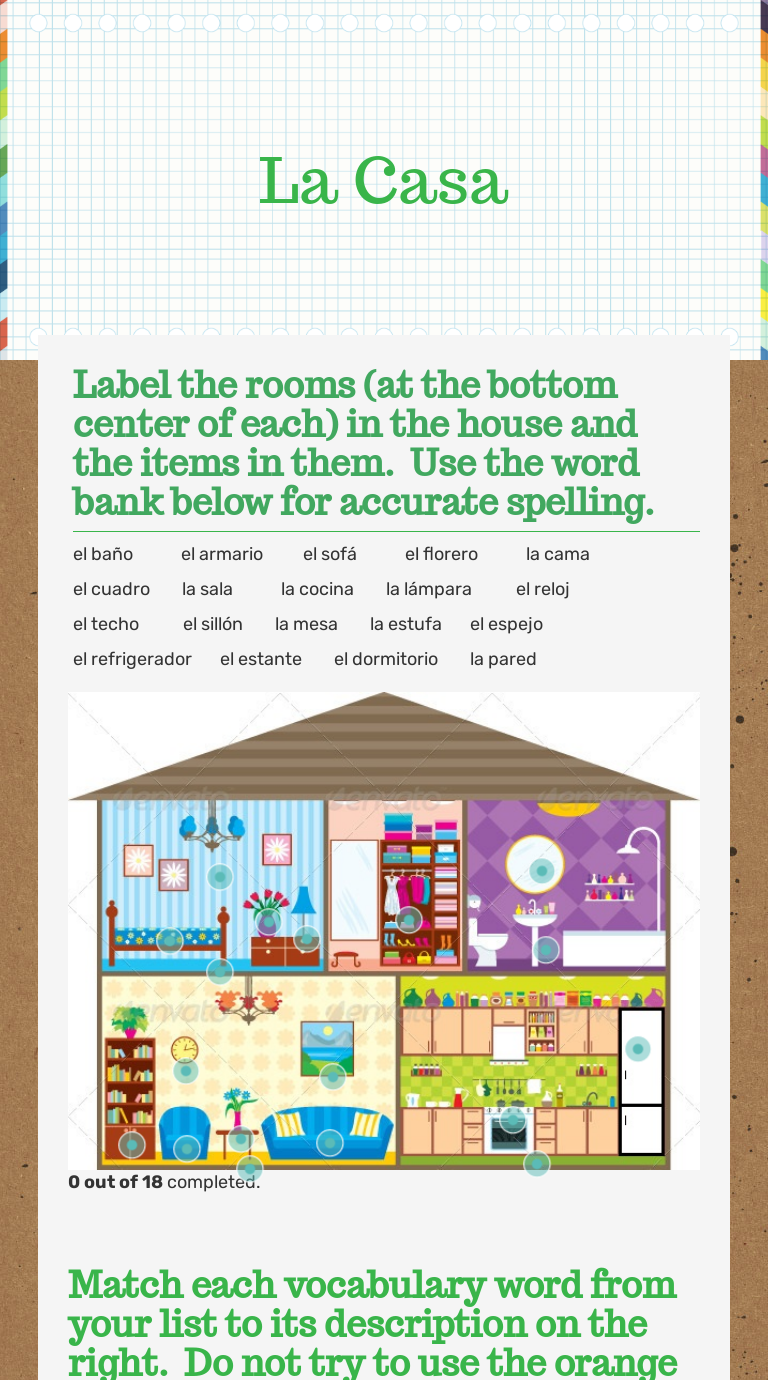 La Casa | Interactive Worksheet by Barbara Kowalczyk | Wizer.me