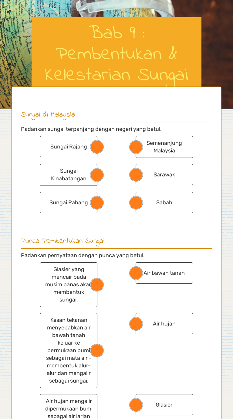 Bab 9 Pembentukan Kelestarian Sungai Interactive Worksheet By Siti Hawa Binti Hamzah Moe Wizer Me