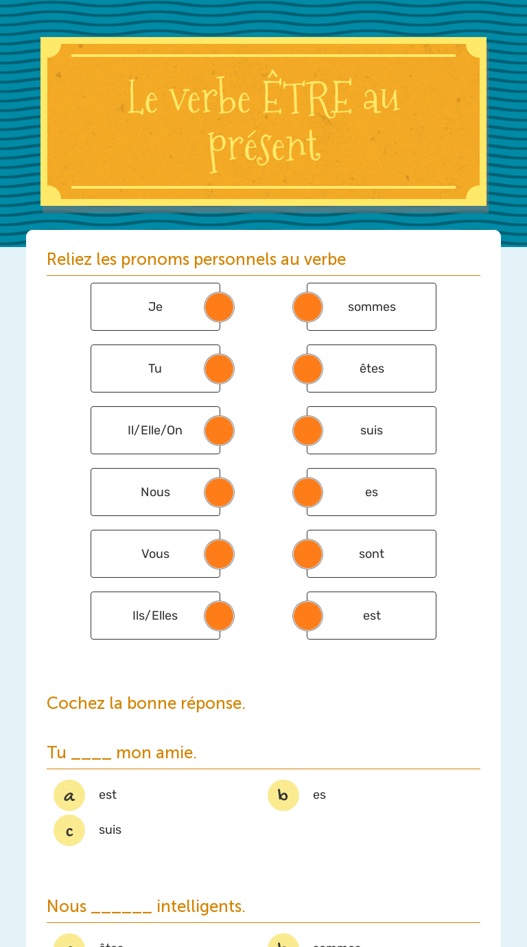 Le Verbe ÊTRE Au Présent | Interactive Worksheet By Zouhaira Selmi ...