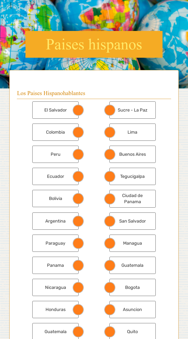 Paises Hispanos Interactive Worksheet By G Morrisey Wizerme