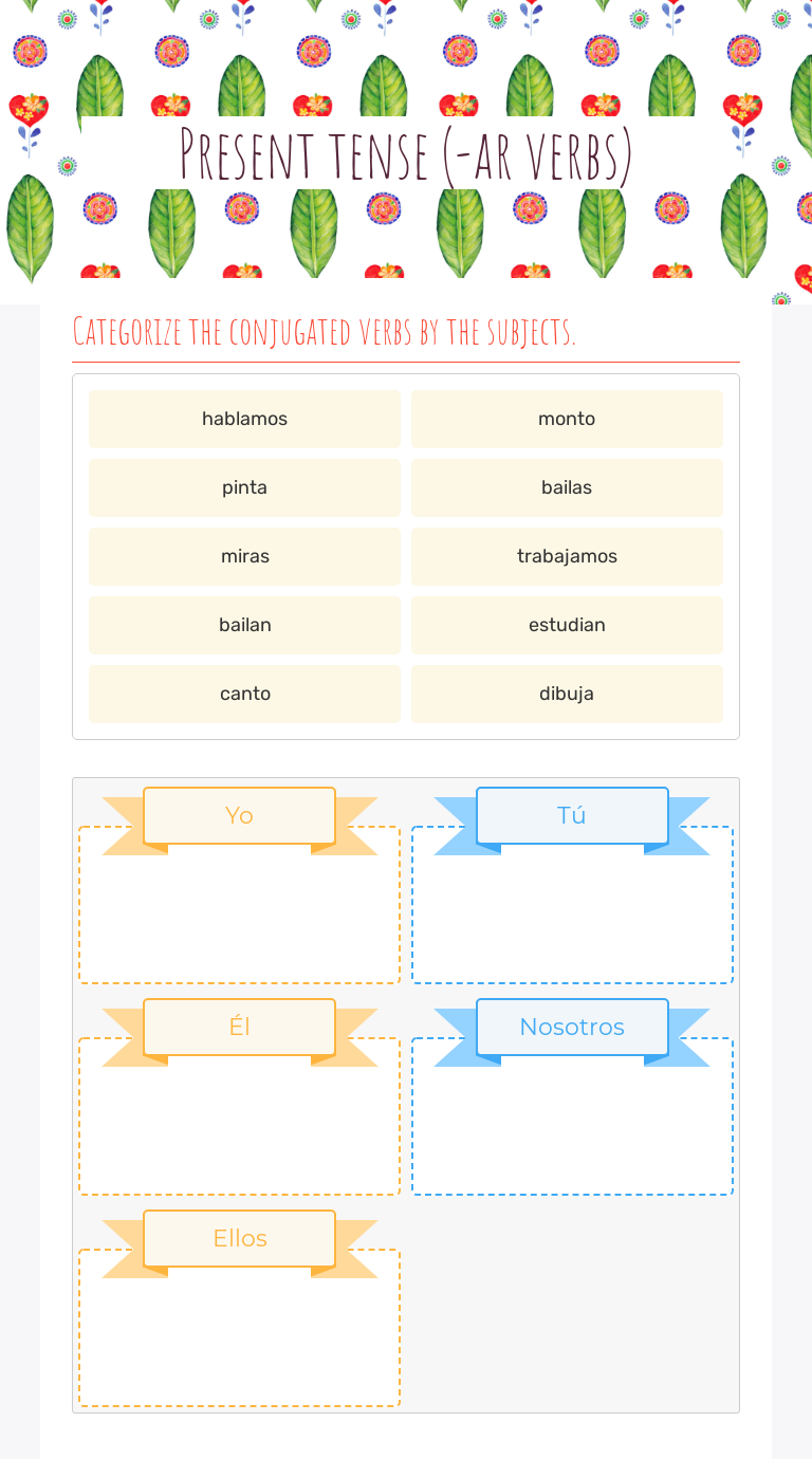 Regular Ar Verbs Present Tense Worksheet