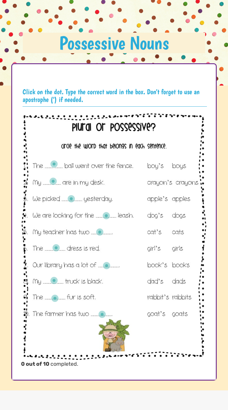 Worksheet Works Possessive Nouns Answer Key