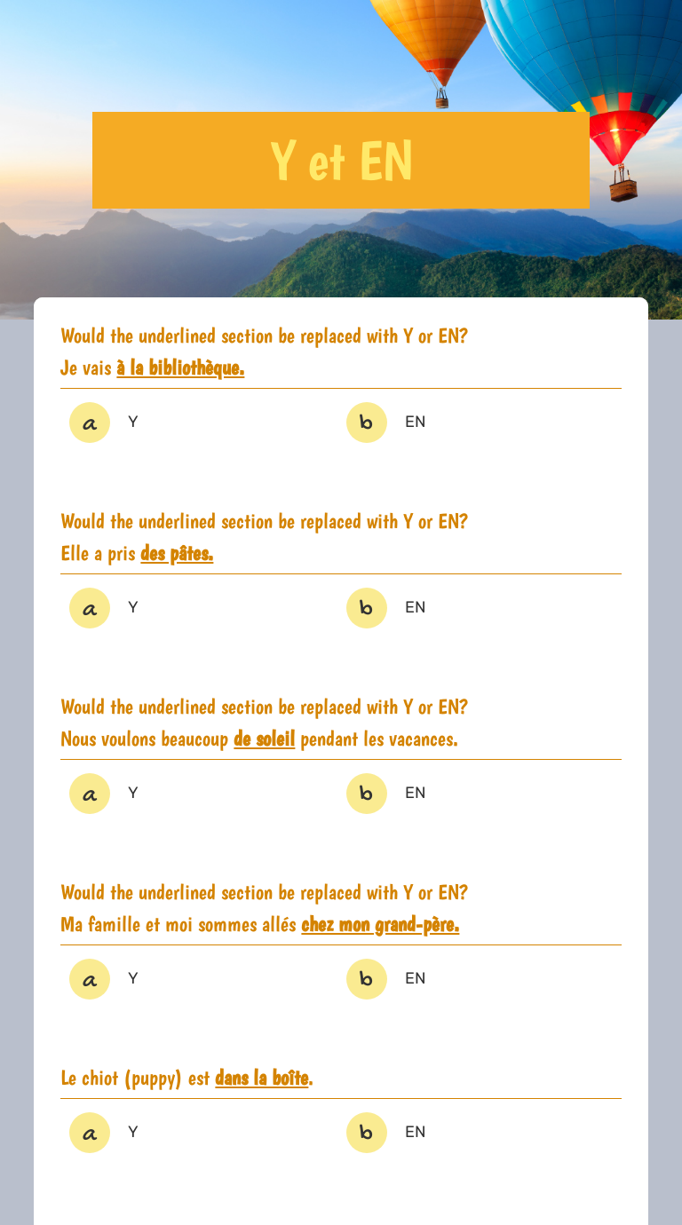 Y Et En Interactive Worksheet By Fanomezana Rasoarahona Wizer Me