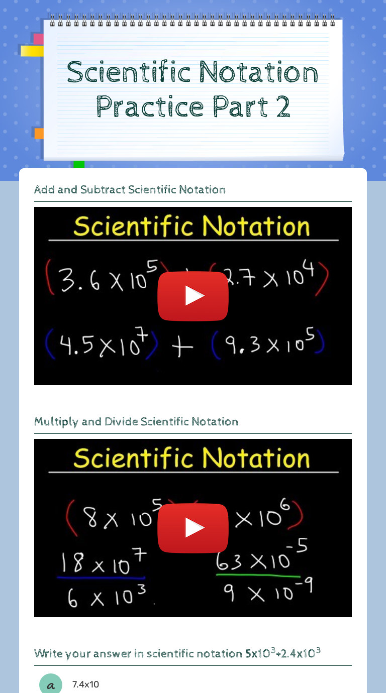 Scientific Notation Practice Part 25  Interactive Worksheet by In Multiplying Scientific Notation Worksheet