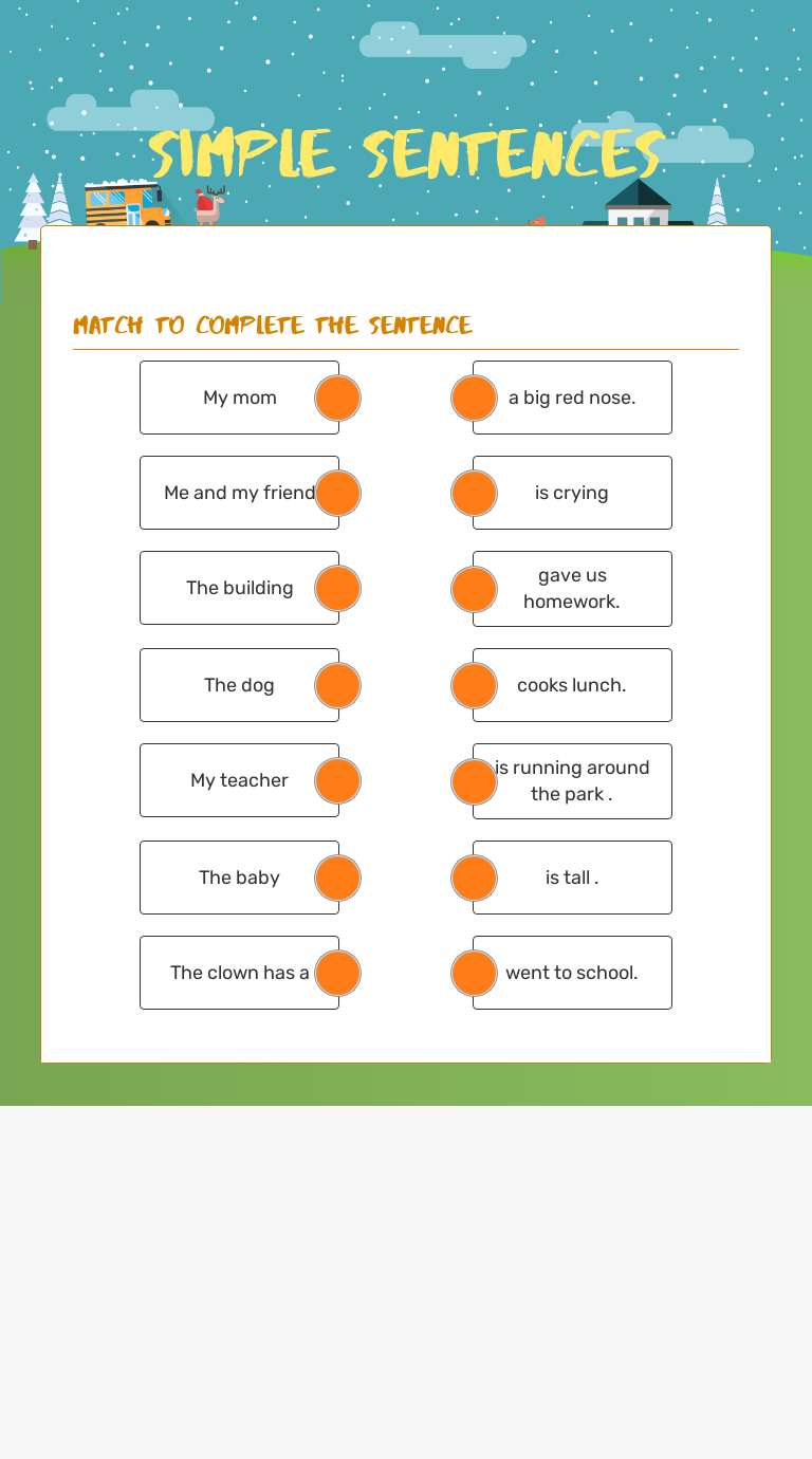 Writing Simple Sentences Interactive Worksheet – KHDR