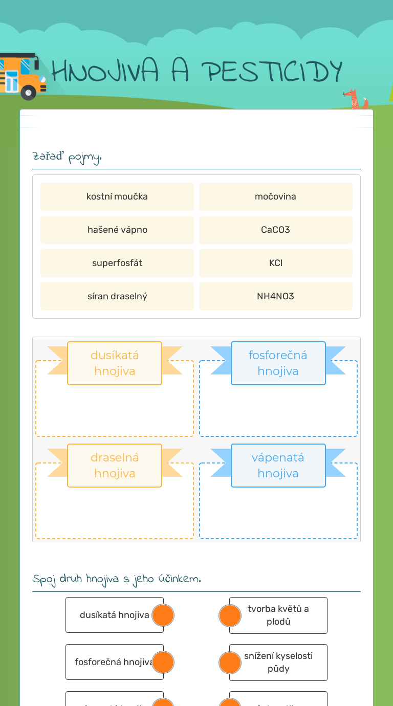 HNOJIVA A PESTICIDY worksheet preview image