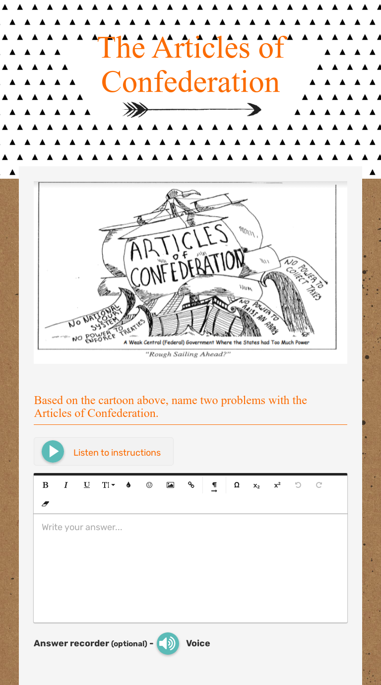 The Articles of Confederation  Interactive Worksheet by Holly Intended For Articles Of Confederation Worksheet Answers