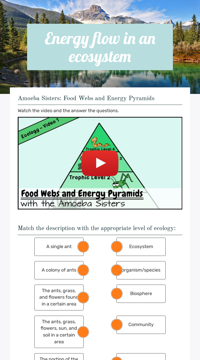 Energy Flow In Ecosystems Worksheet Ame My Id   BACJUMiEz4ro