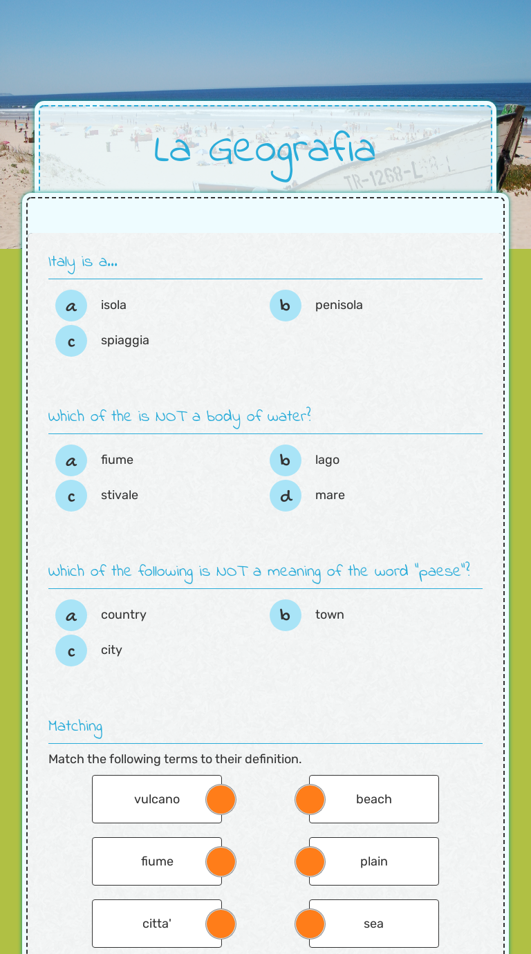 La Geografia worksheet preview image