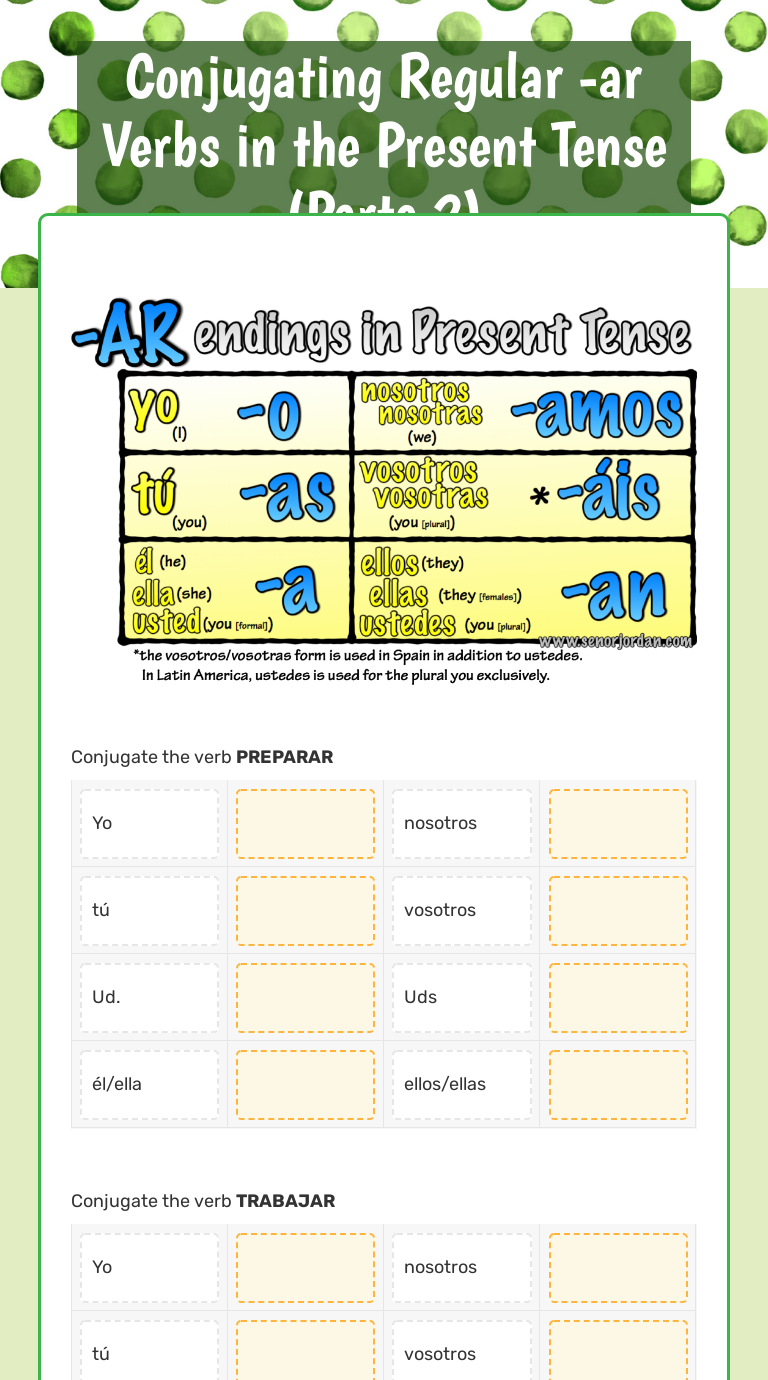 Pretérito / Simple Past Tense. Regular Verbs. – Spanish Learning Resources, image size:768x1380