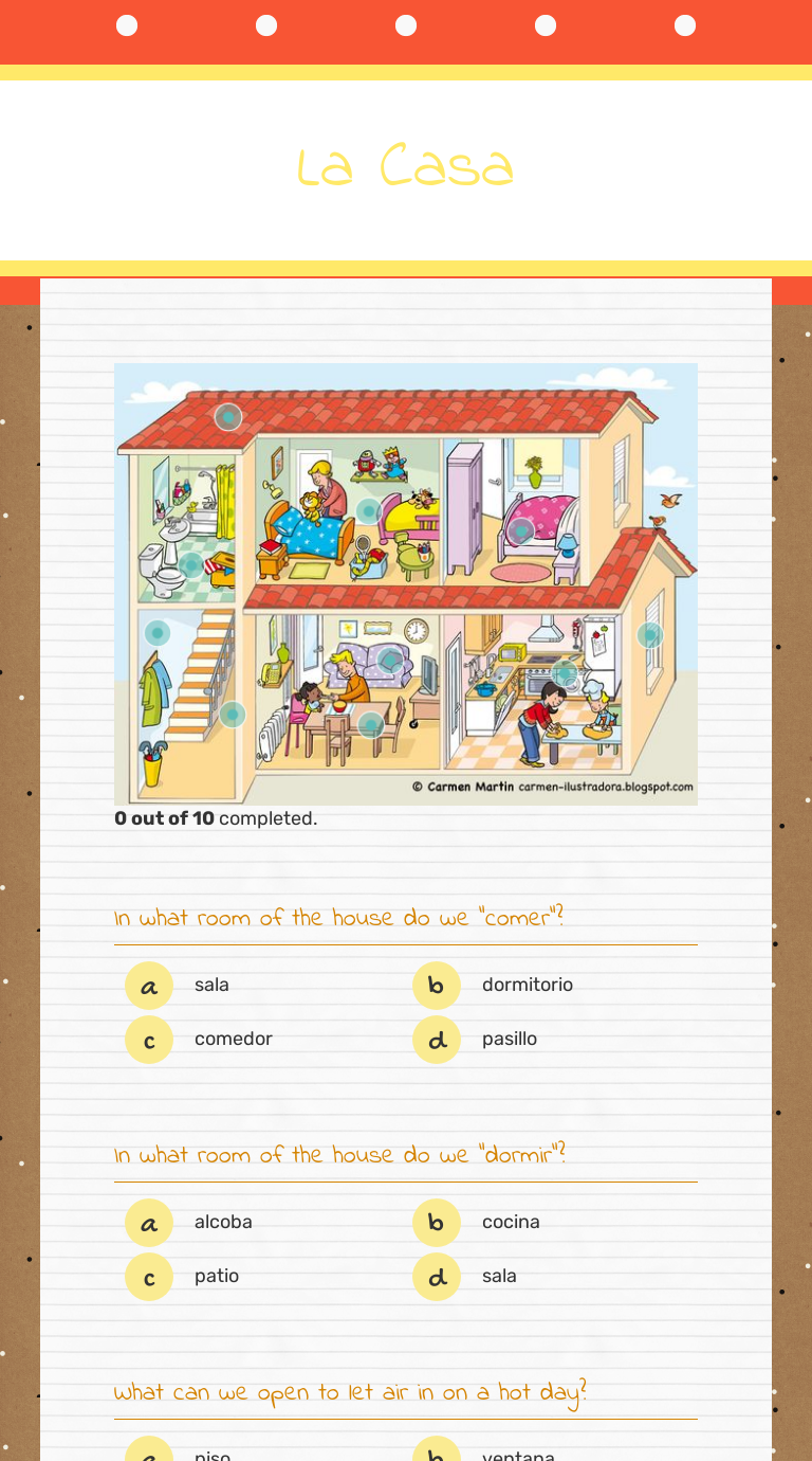 la-casa-interactive-worksheet-wizer-me