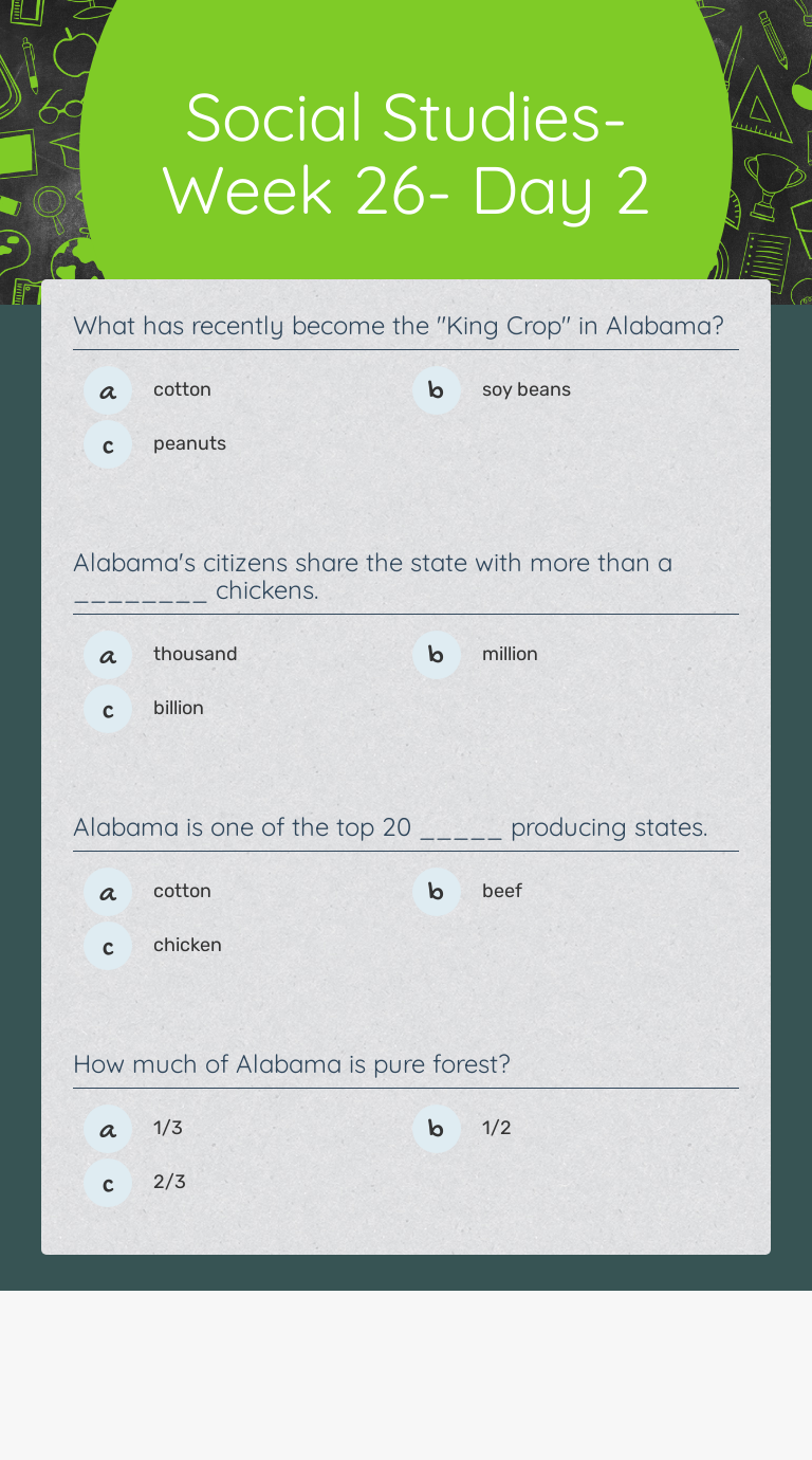 Social Studies- Week 26- Day 2 worksheet preview image