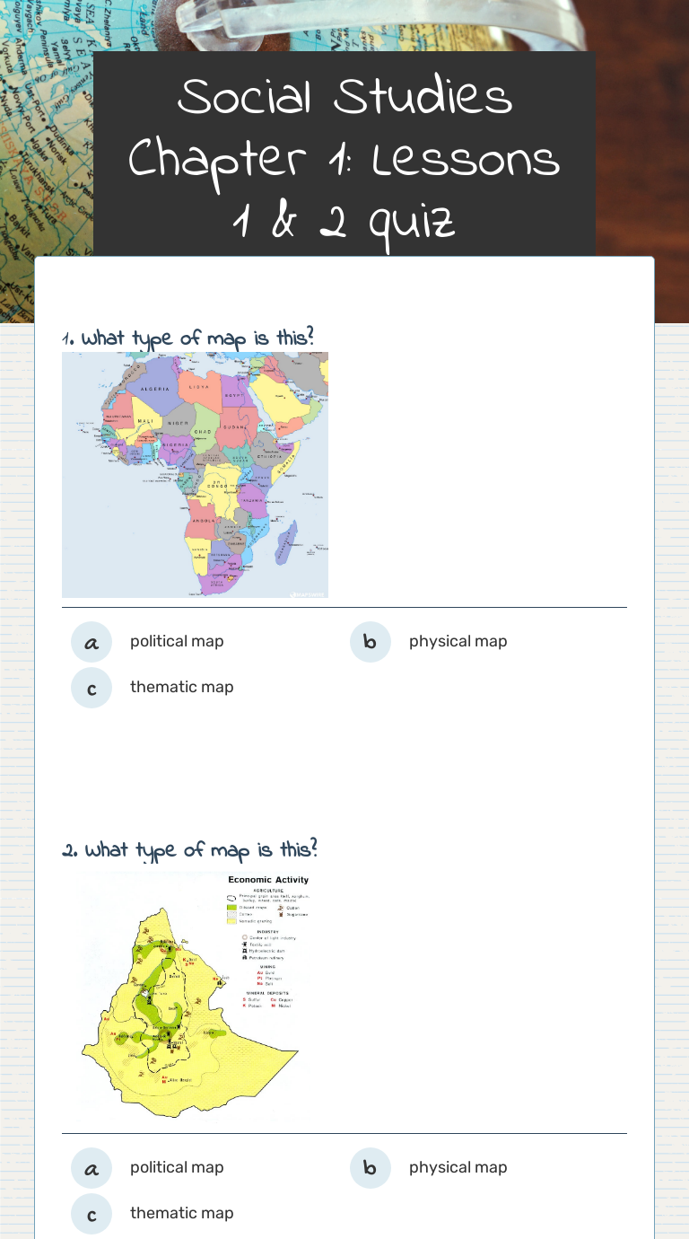 Social Studies Chapter 1:  Lessons 1 & 2 quiz Grade 5 worksheet preview