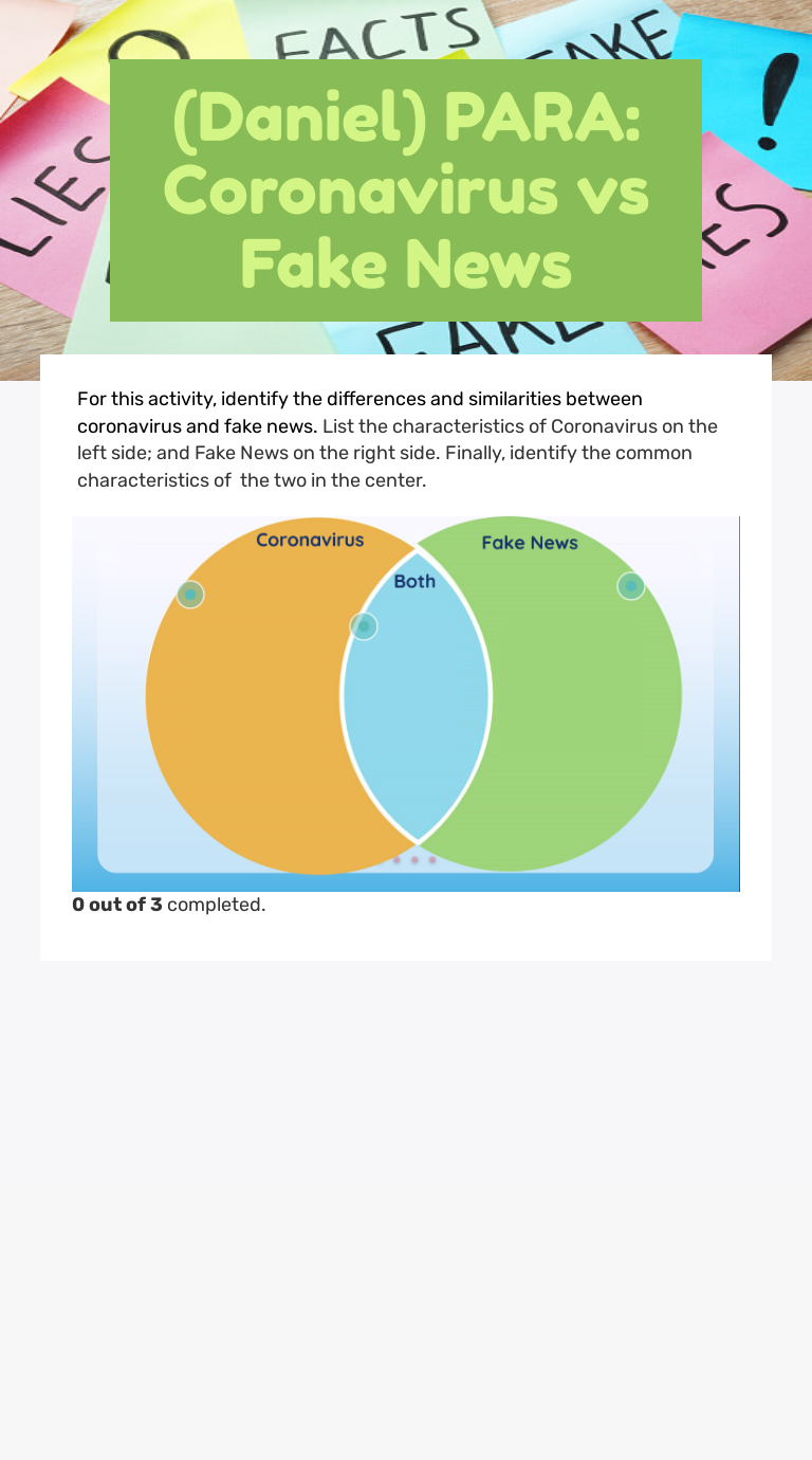 (Daniel)      
 PARA: Coronavirus vs Fake News worksheet preview