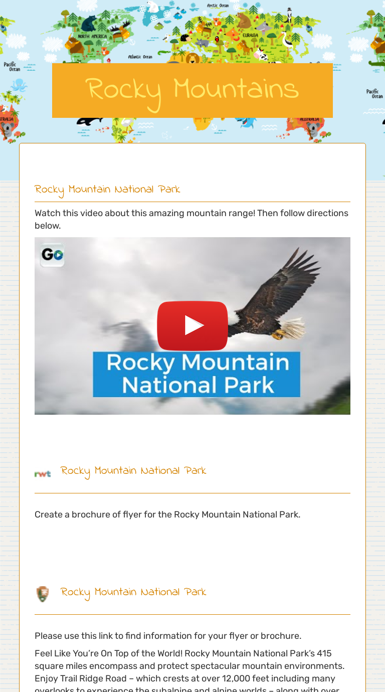 Rocky Mountains | Interactive Worksheet by Katie Holtz | Wizer.me