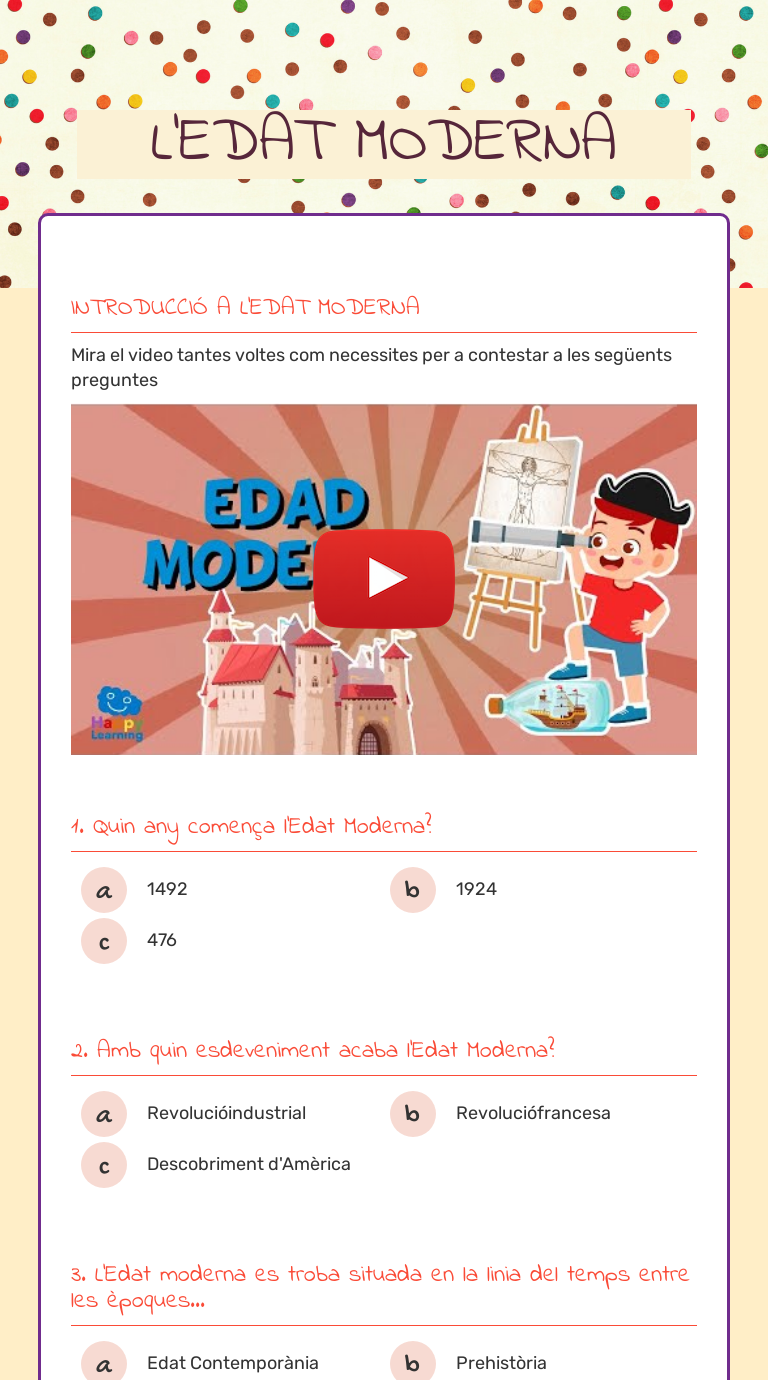 L'EDAT MODERNA worksheet preview image
